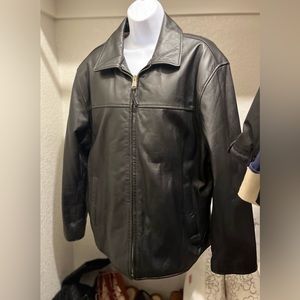 Dockers black leather jacket